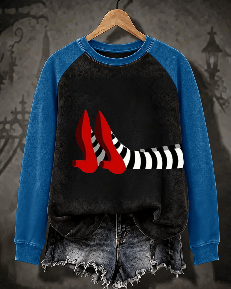 Women’s Halloween-Printed Casual Crew-Neck Sweatshirt