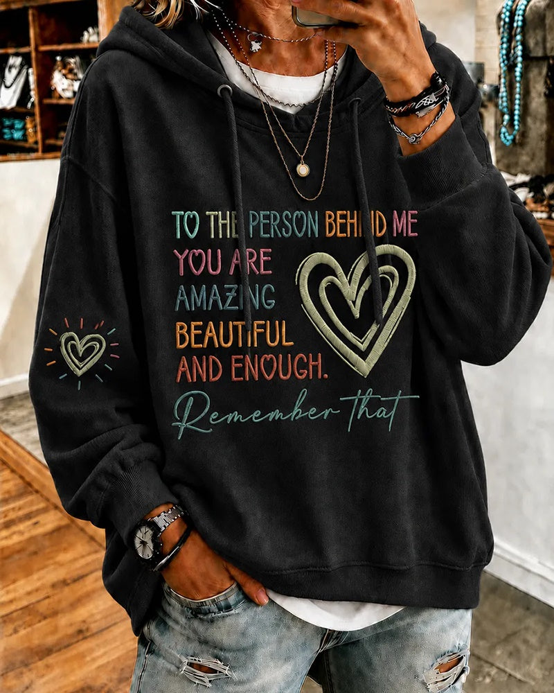 Women's Dear Person Behind Me Printed Long Sleeve Hoodie