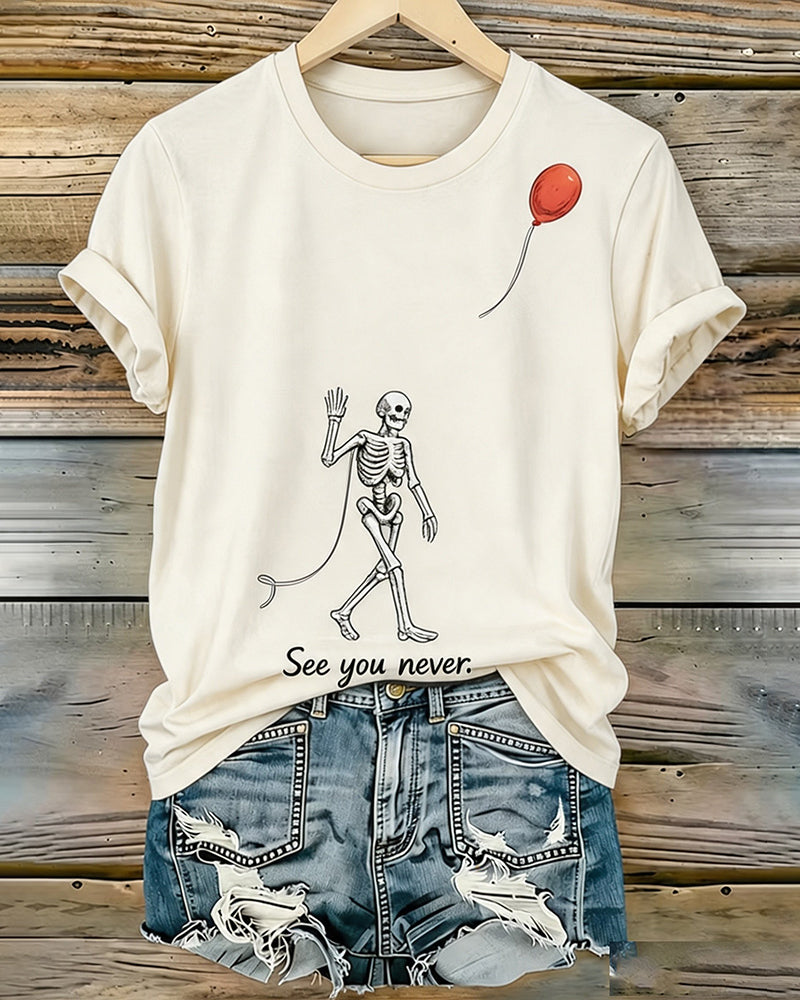 Women'S Halloween Printed Casual T-Shirt