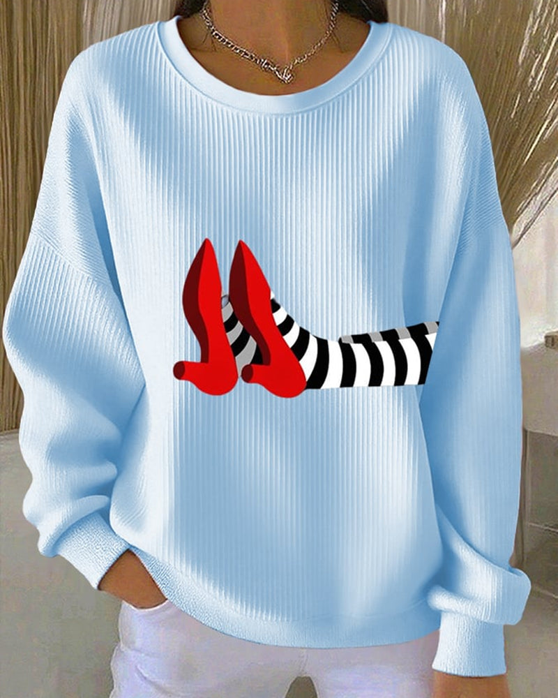 Women's Halloween Textured Sweatshirt
