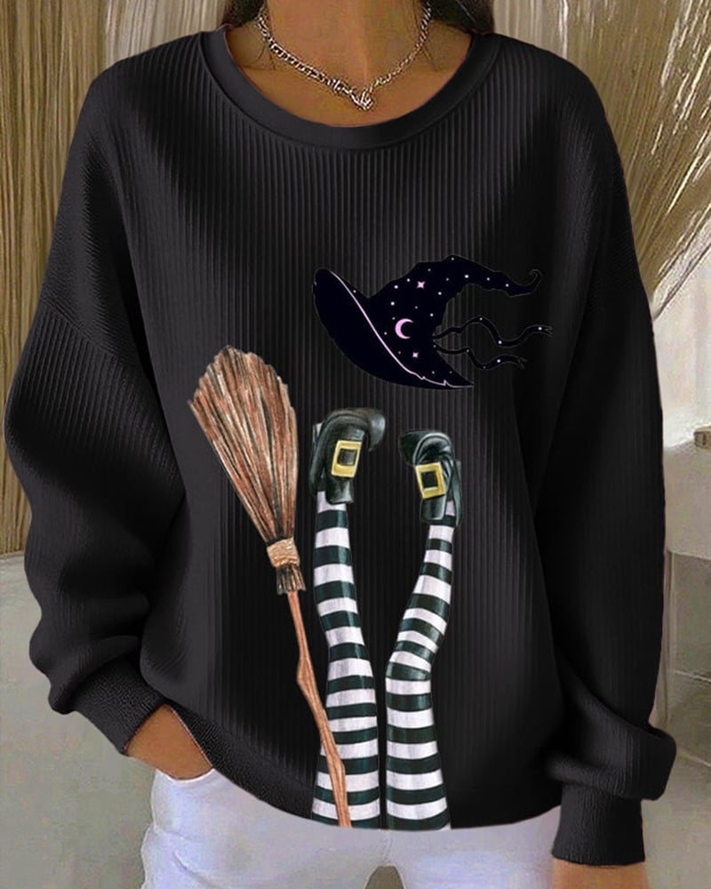 Women's Halloween Print Casual Hooded Sweatshirt