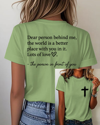 Heart-warming Quotes About The Cross Printed short-sleeved T-shirt