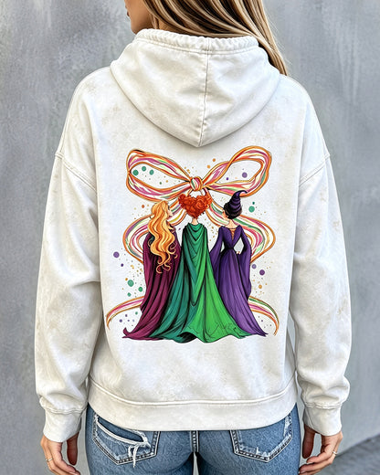 Women's  Halloween Witch Sisters Long Sleeve Hoodie