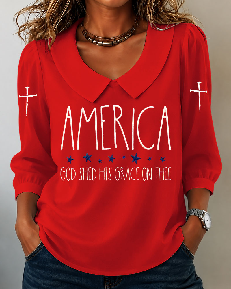 GOD SHED HIS GRACE ON THEE Long Sleeve Blouse