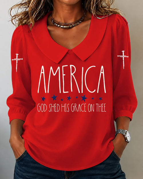 GOD SHED HIS GRACE ON THEE Long Sleeve Blouse