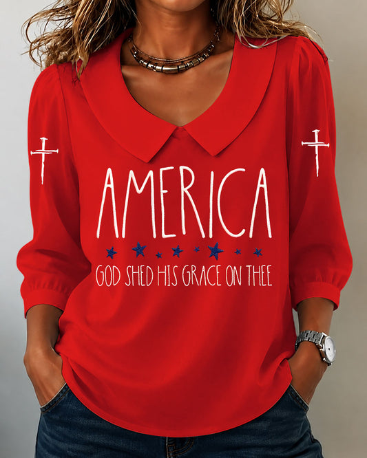 GOD SHED HIS GRACE ON THEE Long Sleeve Blouse