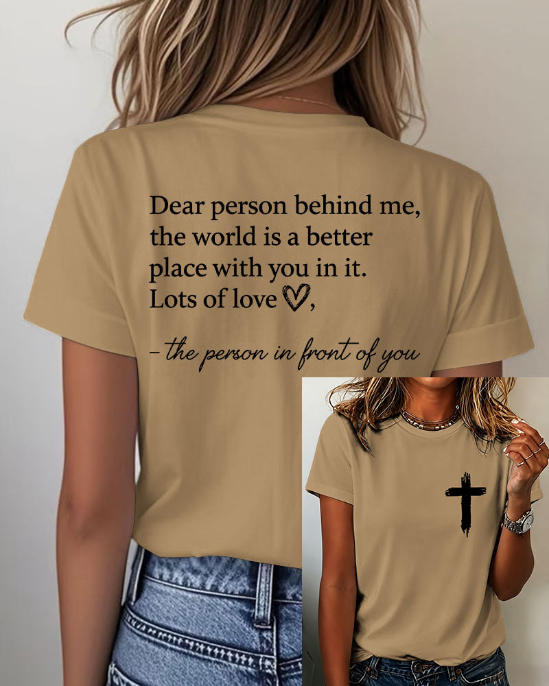 Heart-warming Quotes About The Cross Printed short-sleeved T-shirt