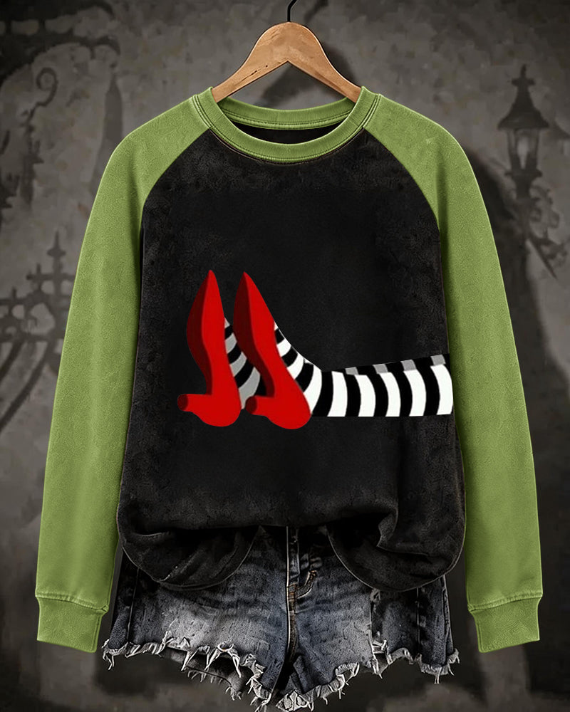 Women’s Halloween-Printed Casual Crew-Neck Sweatshirt