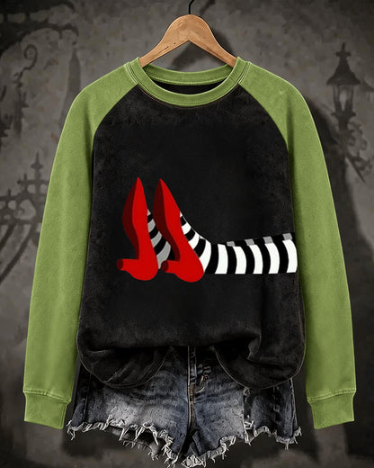 Women’s Halloween-Printed Casual Crew-Neck Sweatshirt