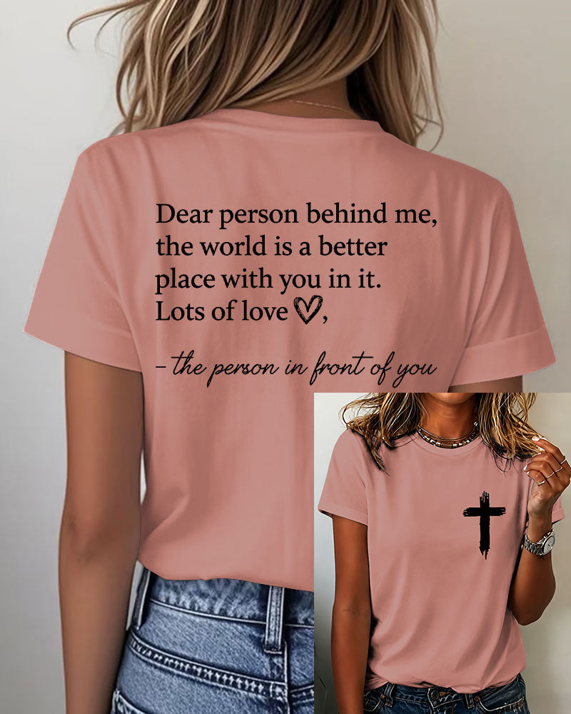 Heart-warming Quotes About The Cross Printed short-sleeved T-shirt