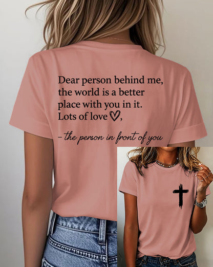 Heart-warming Quotes About The Cross Printed short-sleeved T-shirt