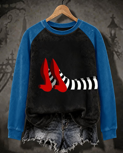 Women’s Halloween-Printed Casual Crew-Neck Sweatshirt
