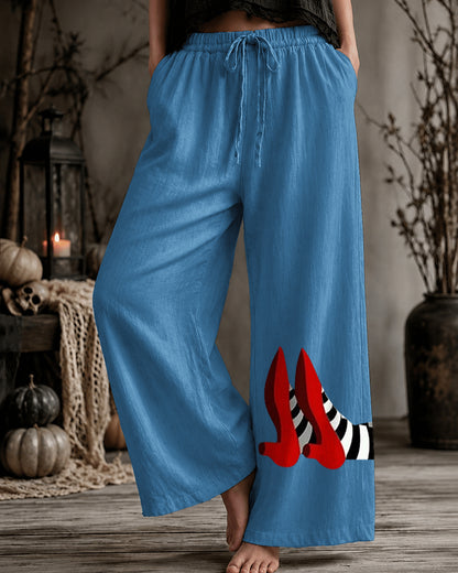 Women's Halloween Witch-Print Trousers