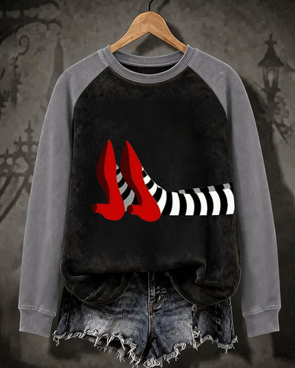 Women’s Halloween-Printed Casual Crew-Neck Sweatshirt