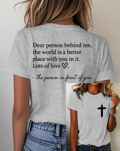 Heart-warming Quotes About The Cross Printed short-sleeved T-shirt