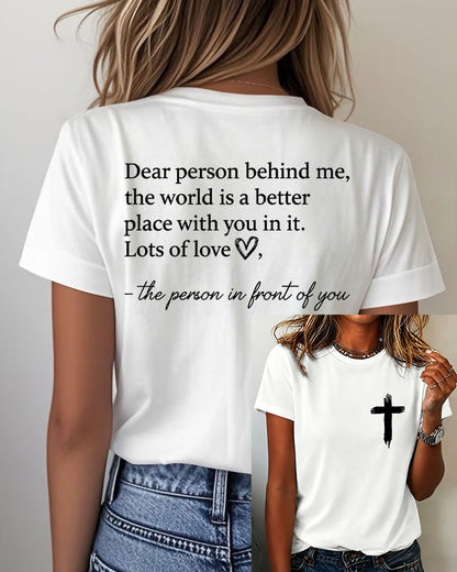 Heart-warming Quotes About The Cross Printed short-sleeved T-shirt