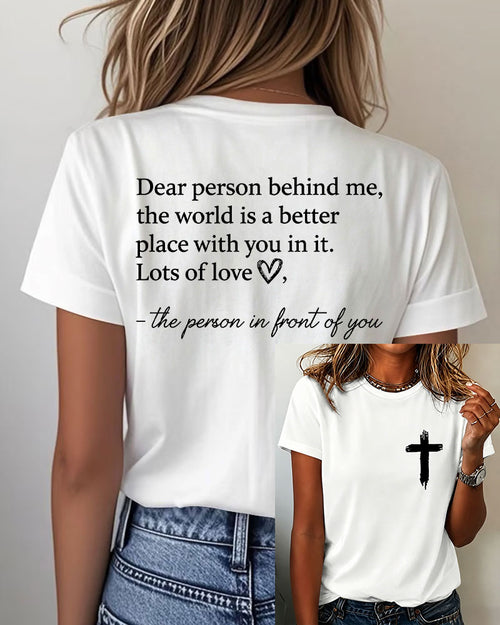 Heart-warming Quotes About The Cross Printed short-sleeved T-shirt