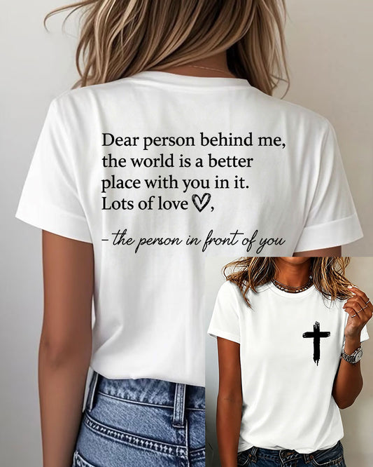 Heart-warming Quotes About The Cross Printed short-sleeved T-shirt