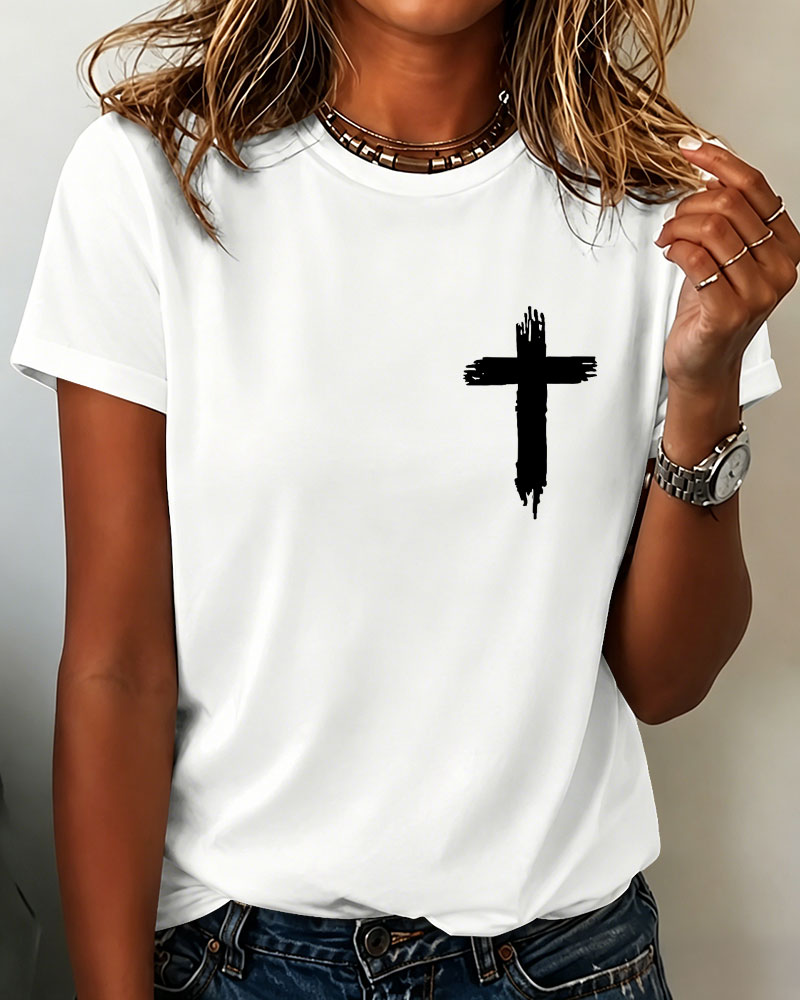 Heart-warming Quotes About The Cross Printed short-sleeved T-shirt