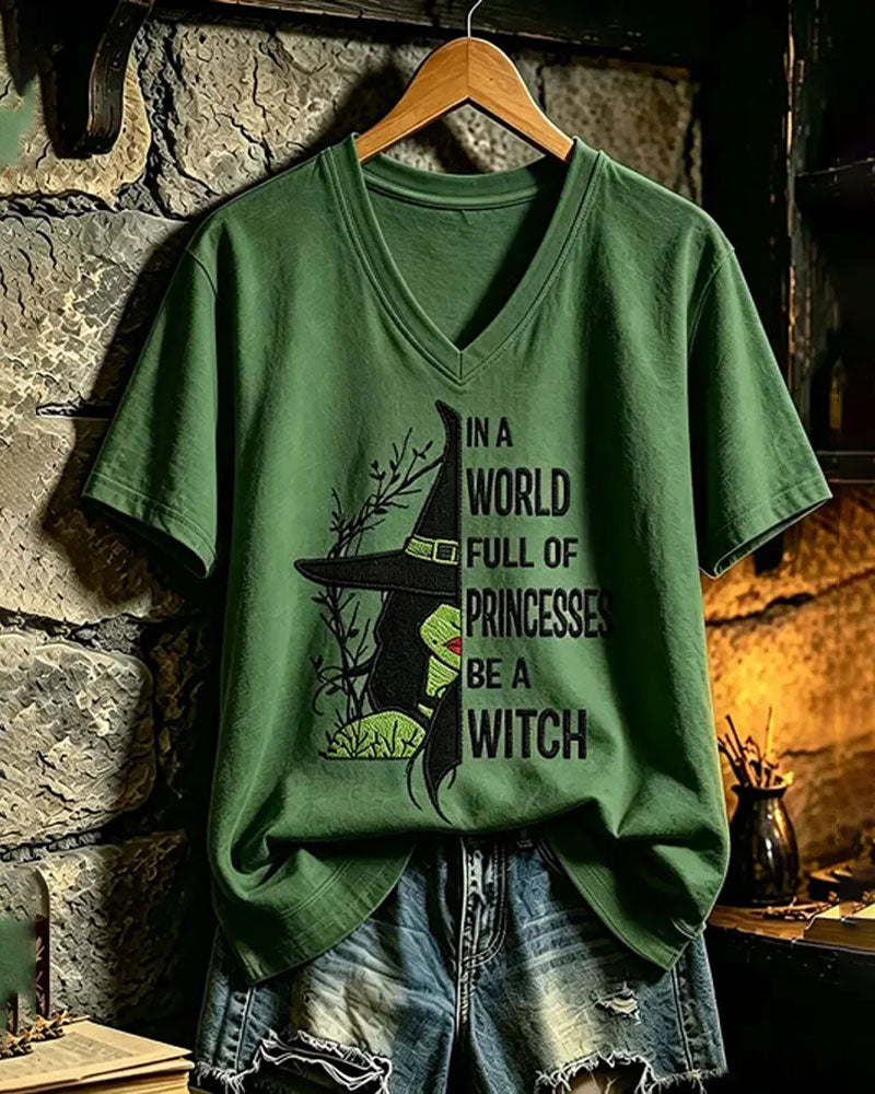 Women's Halloween print short-sleeved T-shirt