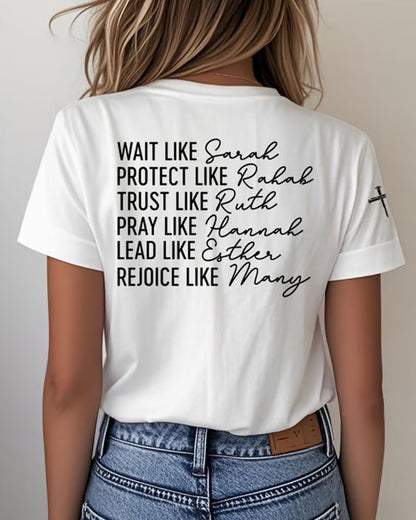 Bible Women Story Printed Short Sleeve T-Shirt