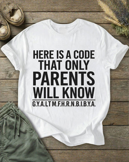 Only Parents Understand The Code Letter Stem Fun Parent-child Printed T-shirt