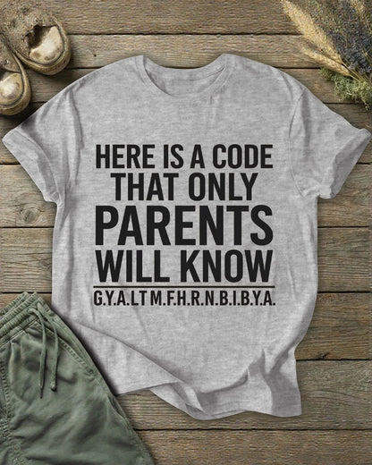 Only Parents Understand The Code Letter Stem Fun Parent-child Printed T-shirt