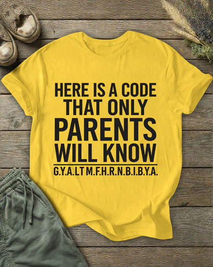 Only Parents Understand The Code Letter Stem Fun Parent-child Printed T-shirt
