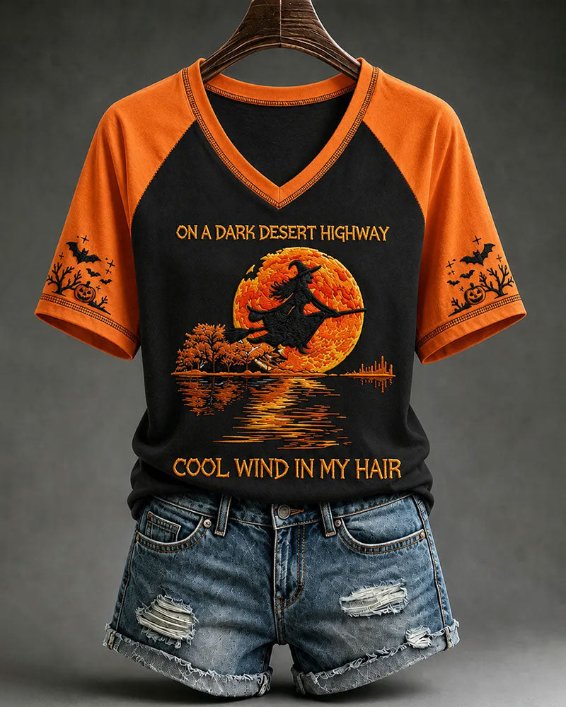 Women's Halloween Witch Print T-Shirt