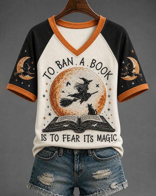 Women's Halloween To Ban A Book Is To Fear Its Magic PrintT-Shirt