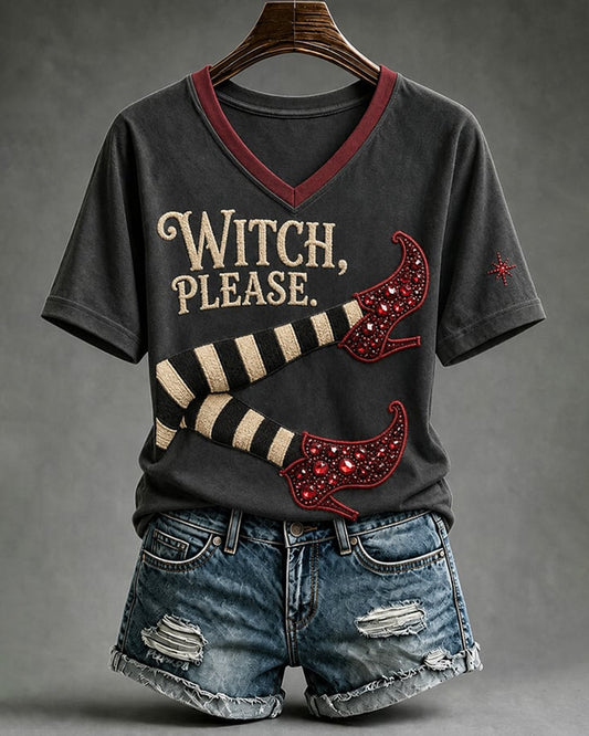 Women'S Casual Halloween Print V-Neck Top