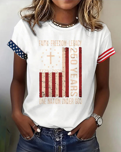 Women'S Casual Patriotic T-Shirt