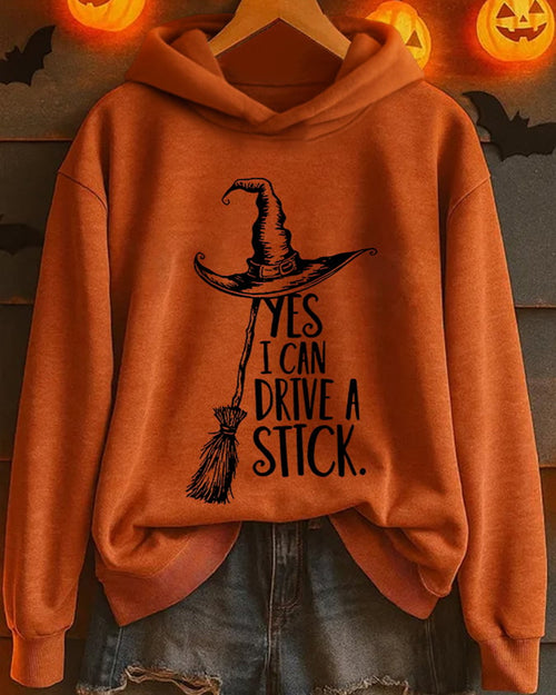 Women's Yes I Can Drive A Stick Print Casual Sweatshirt