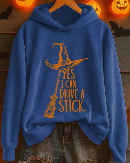 Women's Yes I Can Drive A Stick Print Casual Sweatshirt