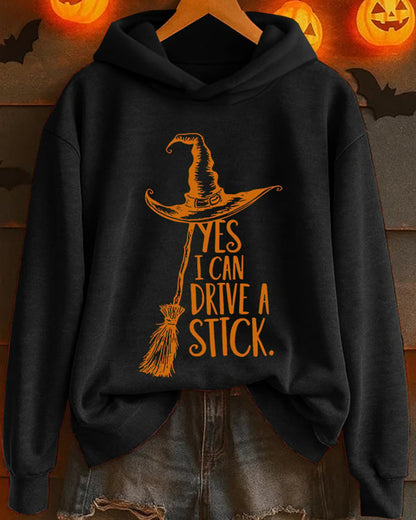 Women's Yes I Can Drive A Stick Print Casual Sweatshirt
