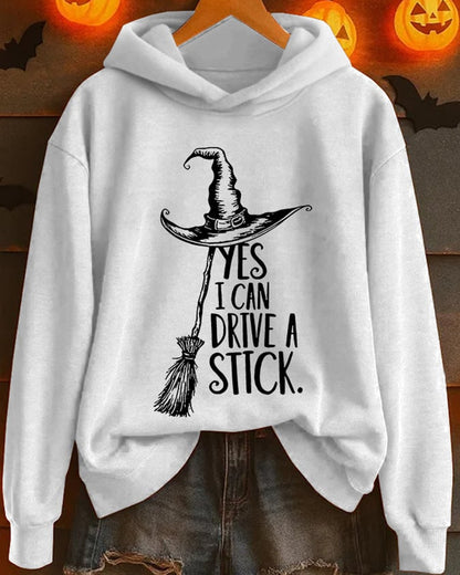 Women's Yes I Can Drive A Stick Print Casual Sweatshirt
