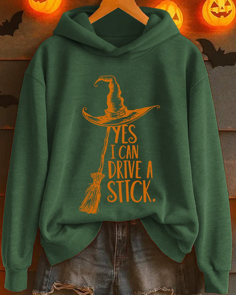 Women's Yes I Can Drive A Stick Print Casual Sweatshirt