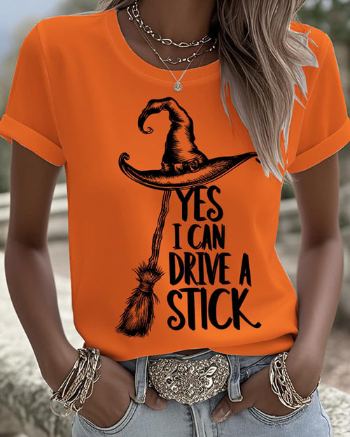 Women's I Can Drive a Stick Print Casual T-Shirt
