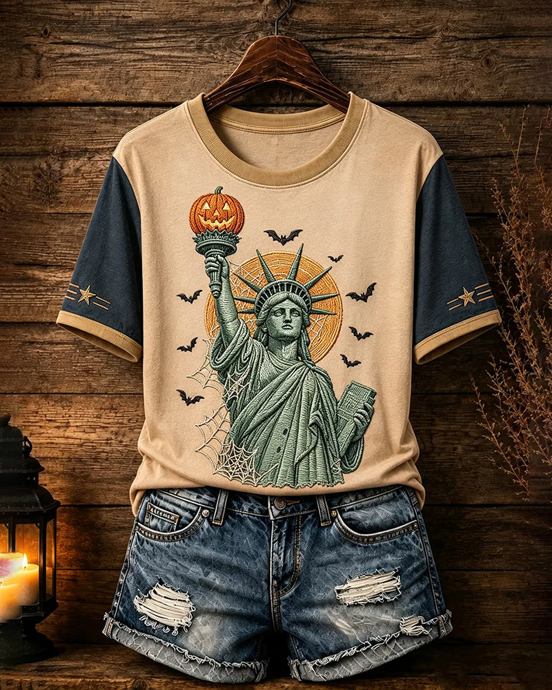 Women's Patriotic Design Halloween T-shirt