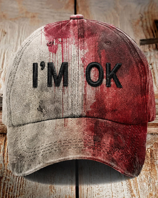 Unisex Bloody I'm OK Halloween Printed Cap