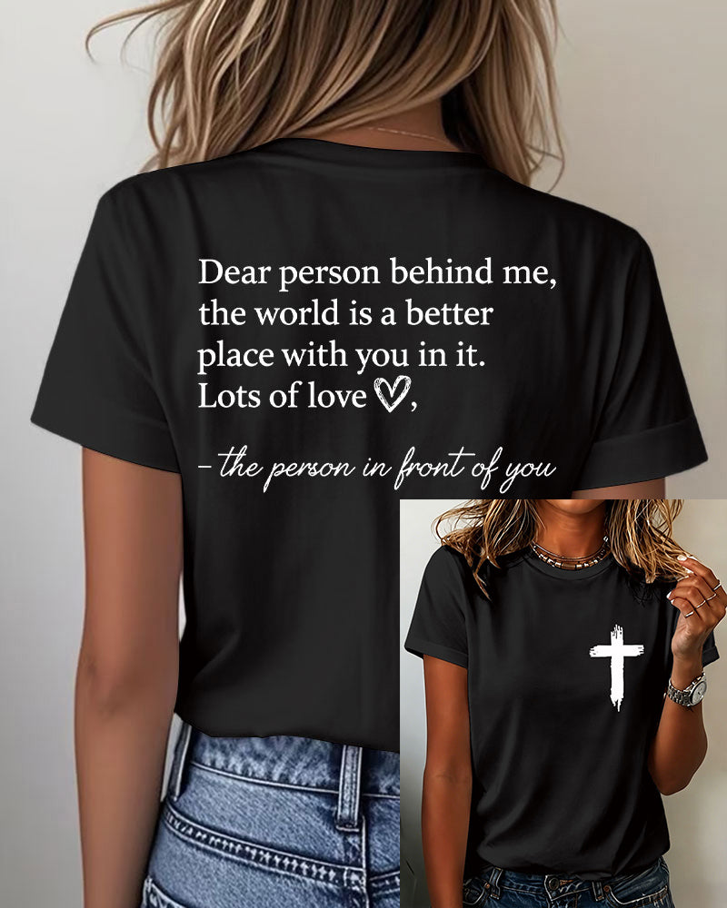 Heart-warming Quotes About The Cross Printed short-sleeved T-shirt