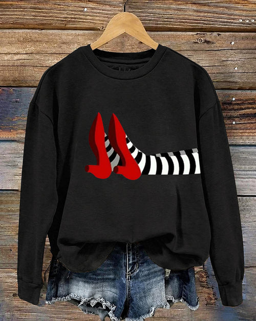 Women’s Halloween-Printed Casual Crew-Neck Sweatshirt