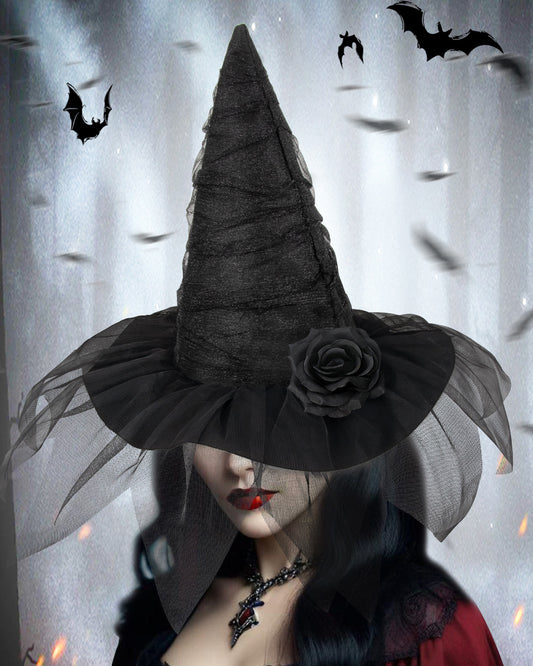 Women's Vintage Lace Witch Hat