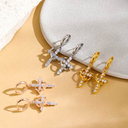 Christian Crown Cross Necklace Earrings