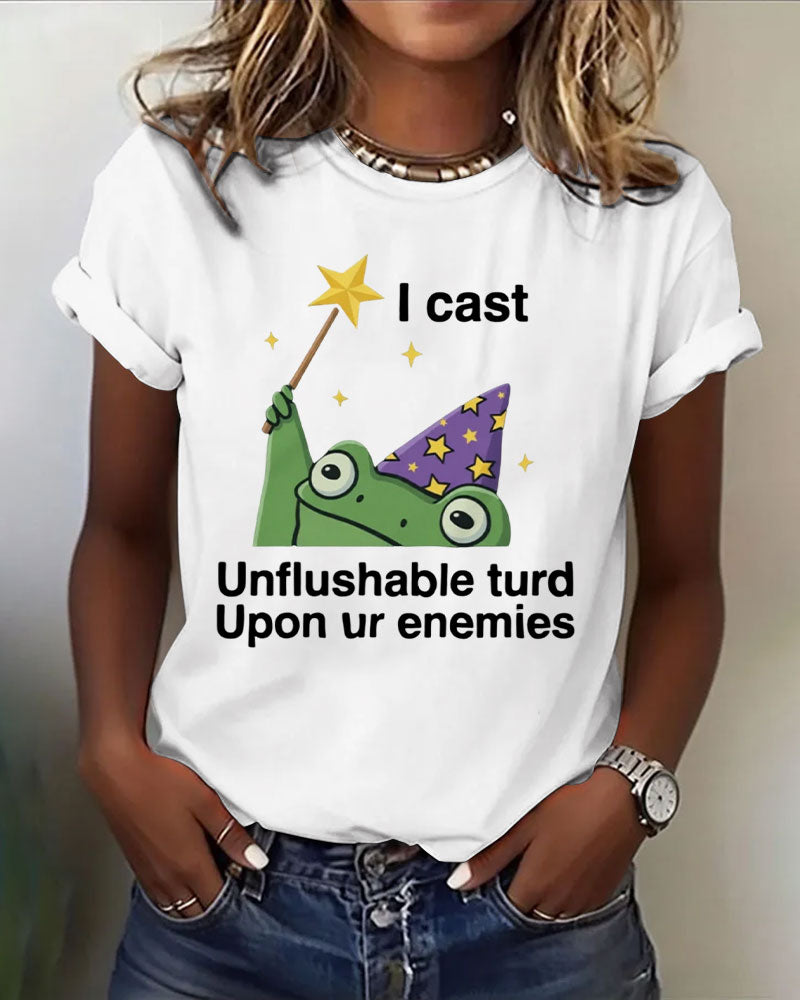 I Cast Unflushable Turd Upon Ur Enemies 100% Cotton Crew Neck Short Sleeve Tshirt