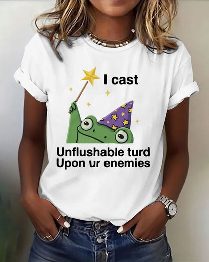 I Cast Unflushable Turd Upon Ur Enemies 100% Cotton Crew Neck Short Sleeve Tshirt