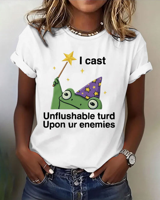 I Cast Unflushable Turd Upon Ur Enemies 100% Cotton Crew Neck Short Sleeve Tshirt