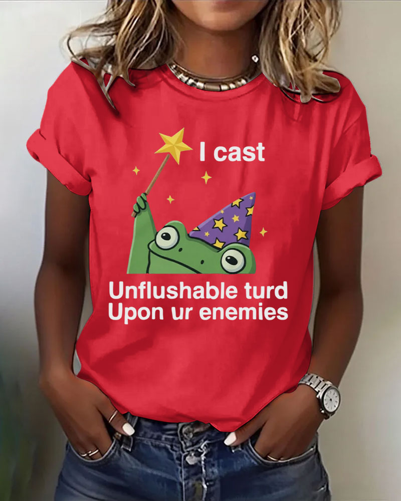 I Cast Unflushable Turd Upon Ur Enemies 100% Cotton Crew Neck Short Sleeve Tshirt