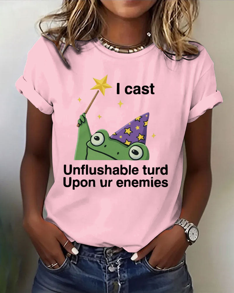 I Cast Unflushable Turd Upon Ur Enemies 100% Cotton Crew Neck Short Sleeve Tshirt