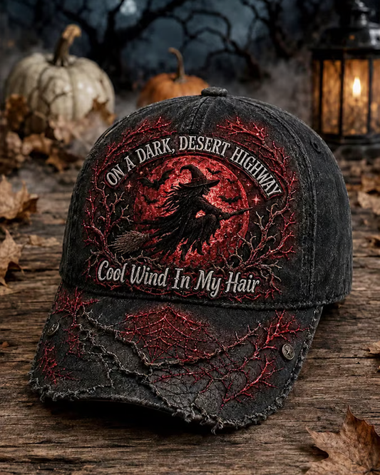 Unisex Halloween Witch Bloodstain Print Cap